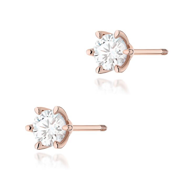 Cercei Aur 14K K0575 Diamante 2 x 1.00ct - Imagine 4