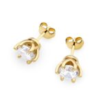 Cercei Aur 14K K0575 Diamant 2 x 1.00ct - Imagine 2