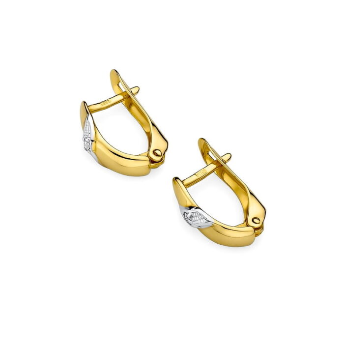 Cercei Aur 14K cu Diamante Naturale 0.04 ct - Imagine 2