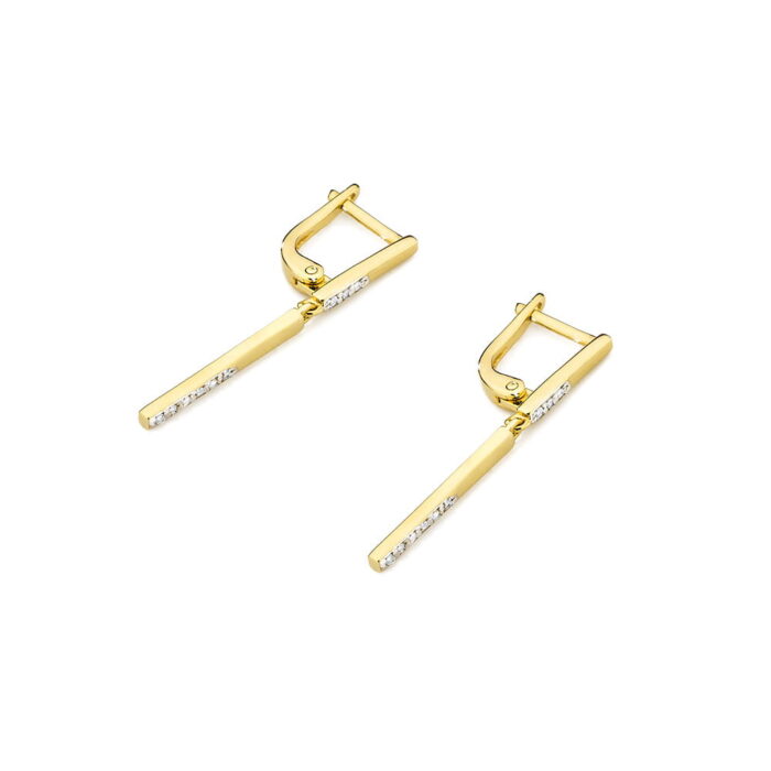 Cercei Aur 14K cu Diamante Naturale 0.09 ct - Imagine 2