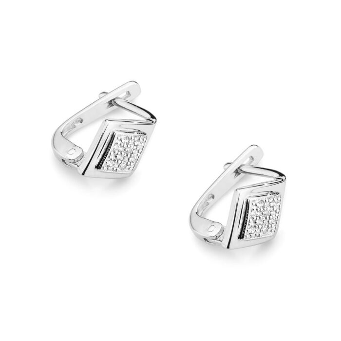 Cercei Aur 14K cu Diamante Naturale 0.08 ct - Imagine 3