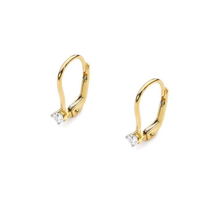 Cercei Aur 14K cu Diamante 0.14 ct - Imagine 2