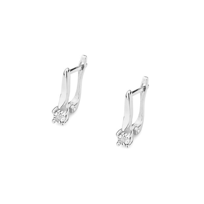Cercei Aur 14K cu Diamante Naturale 0.0172 ct - Imagine 3