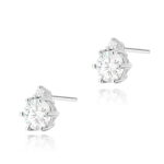Cercei Aur 14K cu Safir Alb 1.20 ct si Diamant 0.03 ct. - Imagine 3