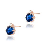 Cercei Aur 14K cu Safir 1.00 ct si Diamant 0.03 ct - Imagine 5