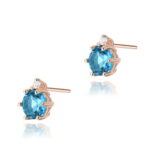Cercei Aur 14K cu Topaz 1.20 ct si Diamant 0.03 ct - Imagine 5