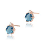 Cercei Aur 14K cu Topaz London Blue 1.00 ct si Diamant 0.03 ct - Imagine 5