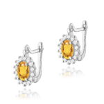 Cercei Aur 14K cu Citrin 1.20 ct si Diamante 0.24 ct. - Imagine 3