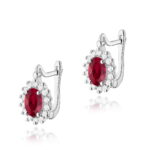 Cercei Aur 14K cu Rubin 1.20 ct si Diamante 0.24 ct. - Imagine 3