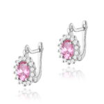 Cercei Aur 14K cu Topaz Roz 1.00 ct si Diamante 0.24 ct. - Imagine 3