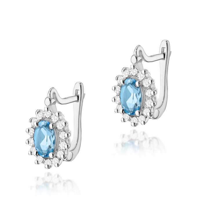 Cercei Aur 14K cu Topaz 1.40 ct si Diamante 0.24 ct. - Imagine 3