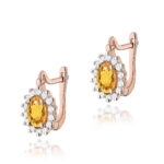 Cercei Aur 14K cu Citrin 1.20 ct si Diamante 0.24 ct. - Imagine 5