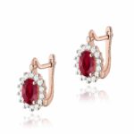 Cercei Aur 14K cu Rubin 1.20 ct si Diamante 0.24 ct. - Imagine 5