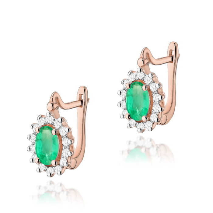 Cercei Aur 14K cu Smarald 0.80 ct si Diamante 0.24 ct. - Imagine 5