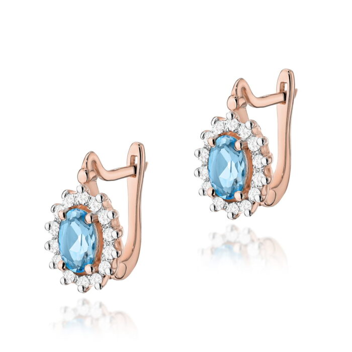 Cercei Aur 14K cu Topaz 1.40 ct si Diamante 0.24 ct. - Imagine 5