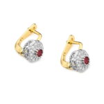 Cercei Aur 14K cu Rubin 0.30 ct si Diamante 0.20 ct - Imagine 2