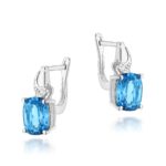 Cercei Aur 14K cu Topaz 4.80 ct si Diamante 0.01 ct - Imagine 4
