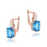 Cercei Aur 14K cu Topaz 4.80 ct si Diamante 0.01 ct - Imagine 6