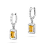 Cercei Aur 14K cu Citrin 1.20 ct si Diamante 0.34 ct - Imagine 3