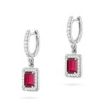 Cercei Aur 14K cu Rubin 1.60 ct si Diamante 0.34 ct. - Imagine 3