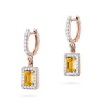 Cercei Aur 14K cu Citrin 1.20 ct si Diamante 0.34 ct - Imagine 5