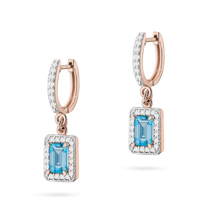 Cercei Aur 14K cu Topaz 1.30 ct si Diamante 0.34 ct - Imagine 5