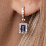 Cercei Aur 14K cu Safir 1.20 ct si Diamante 0.34 ct. - Imagine 7