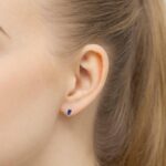 Cercei Aur 14k cu Safir 0.60 ct si Diamante 0.04 ct. - Imagine 2