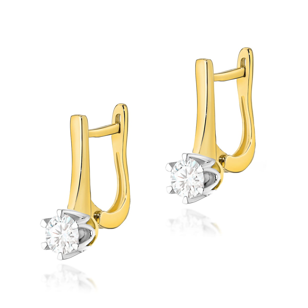 KO520-Z-585-B0.60_1.jpg Cercei Aur 14K cu Diamante 0.60 ct - Imagine 1