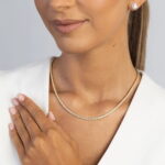 Colier Aur 14K cu Diamante de Laborator 3.38 ct - Imagine 2