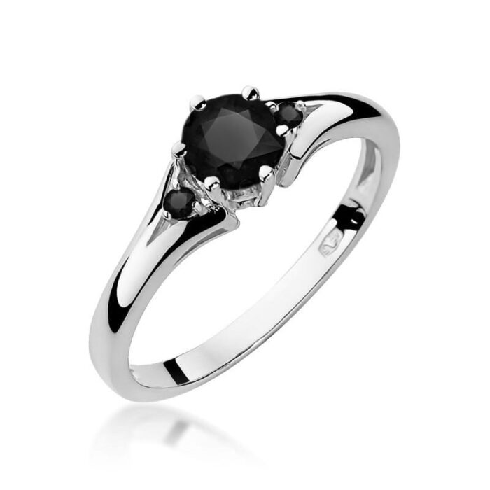 Inel Aur 14K cu Diamante Negre 0.50 ct - Imagine 4
