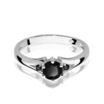 Inel Aur 14K cu Diamante Negre 0.50 ct - Imagine 5