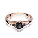 Inel Aur 14K cu Diamante Negre 0.50 ct - Imagine 8