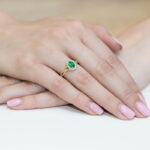 Inel Aur 14K cu Smarald 0.40 ct si Diamante 0.28 ct - Imagine 4