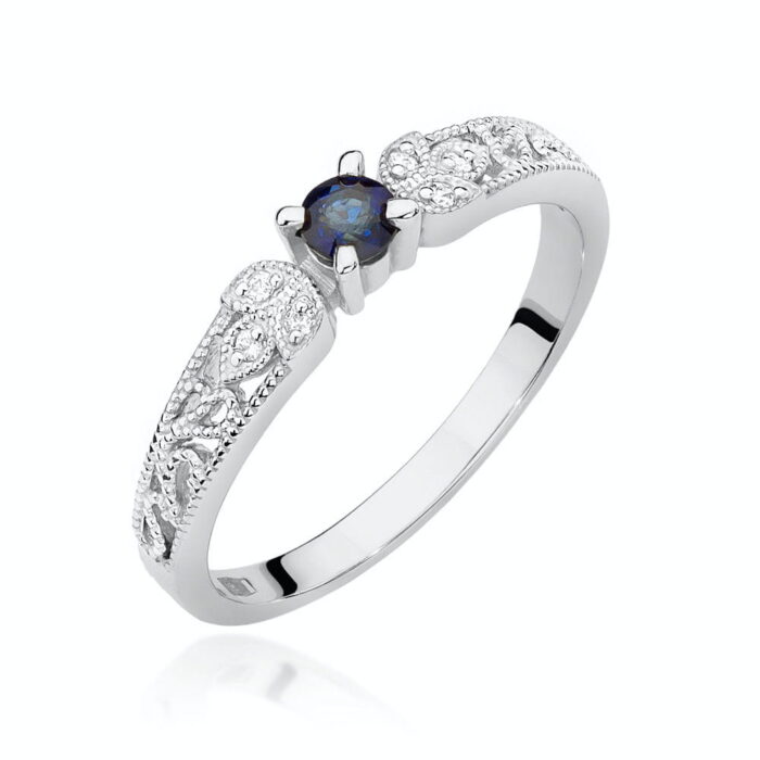 Inel Aur 14k cu Safir 0.15 ct - Imagine 4