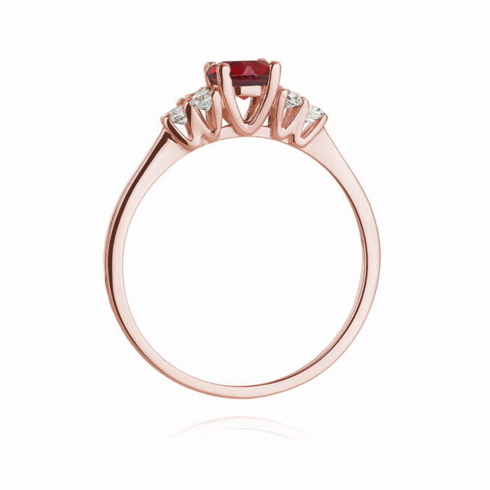 Inel Aur 14K cu Rubin 0.50 ct si Diamante 0.18 ct - Imagine 10