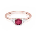Inel Aur 14K cu Rubin 0.50 ct si Diamante 0.18 ct - Imagine 9