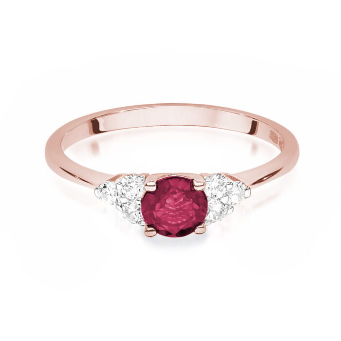 Inel Aur 14K cu Rubin 0.50 ct si Diamante 0.18 ct - Imagine 9