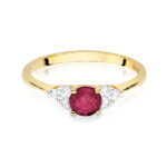 Inel Aur 14K cu Rubin 0.50 ct si Diamante 0.18 ct - Imagine 2