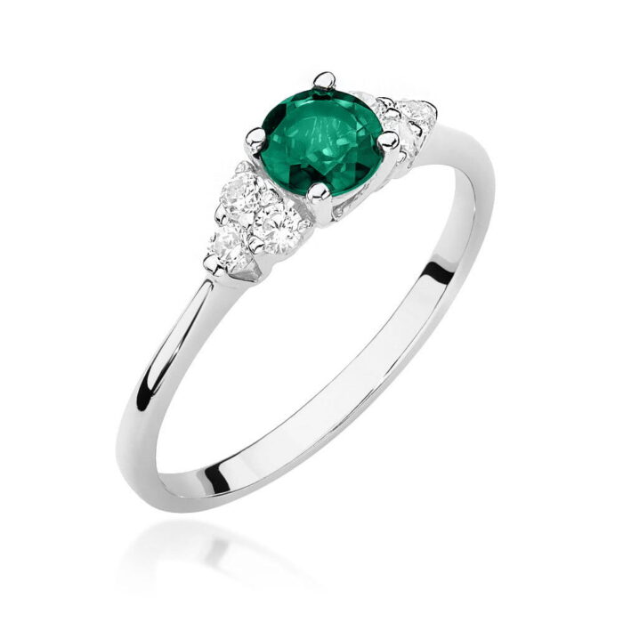 Inel Aur 14K cu Smarald 0.50 ct si Diamante 0.18 ct - Imagine 5
