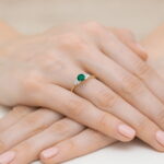 Inel Aur 14K cu Smarald 0.50 ct si Diamante 0.18 ct - Imagine 4