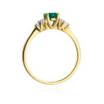 Inel Aur 14K cu Smarald 0.50 ct si Diamante 0.18 ct - Imagine 2