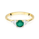 Inel Aur 14K cu Smarald 0.50 ct si Diamante 0.18 ct - Imagine 3