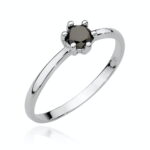 Inel Aur 14k cu Diamant Negru 0.30 ct - Imagine 4