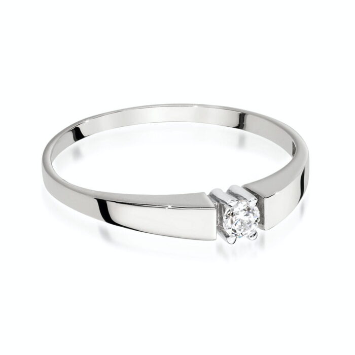 Inel Aur 14K cu Diamant 0.10 ct - Imagine 5
