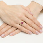 Inel Aur 14K cu Rubin 0.60 ct si Diamante 0.04 ct - Imagine 7