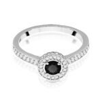 Inel Aur 14k cu Diamant Negru 0.30 ct si Diamante 0.34 ct - Imagine 5