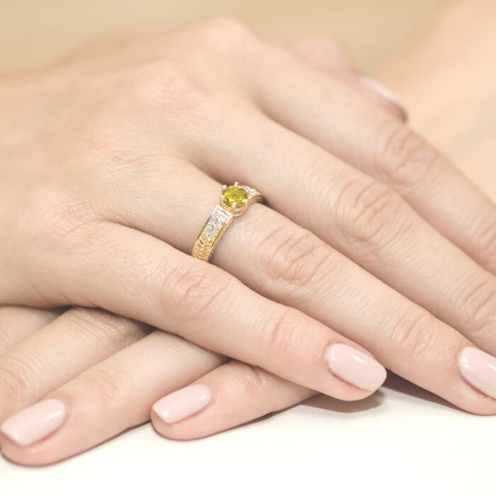 Inel Aur 14K cu Citrine 0.50 ct - Imagine 7