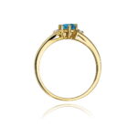 Inel Aur 14K cu Topaz London Blue 0.50 ct si Diamante - Imagine 3