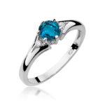 Inel Aur 14K cu Topaz London Blue 0.50 ct si Diamante - Imagine 4
